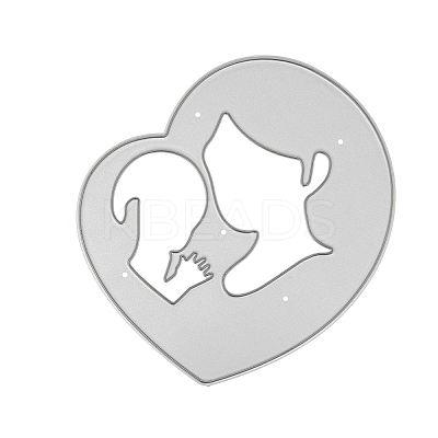 Mother's Day Theme Heart & Woman & Child Carbon Steel Cutting Dies Stencils PW-WG27002-01-1