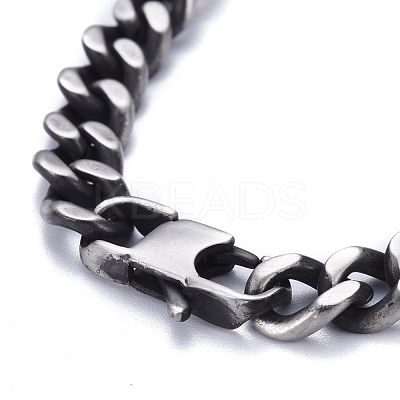 Religion 304 Stainless Steel Cuban Link Chain Bracelets BJEW-P263-H01-AS-1
