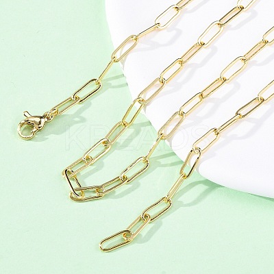 Brass Paperclip Chains Necklaces for Women NJEW-D302-69G-1