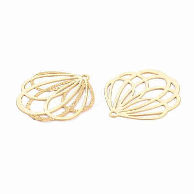 Rack Plating 304 Stainless Steel Filigree Pendants X-STAS-T057-42G-1