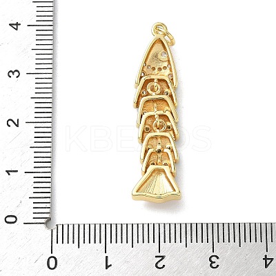 Brass Micro Pave Clear Cubic Zirconia Pendants KK-B155-19G-02-1
