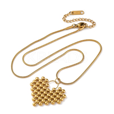 PVD Vacuum Plating 304 Stainless Steel Heat Pendant Round Snake Chain Necklaces for Women STAS-Z114-19G-1