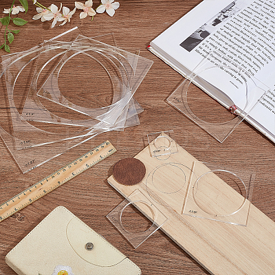 Transparent Acrylic Sewing Measuring Tool Set AJEW-WH0554-09A-1