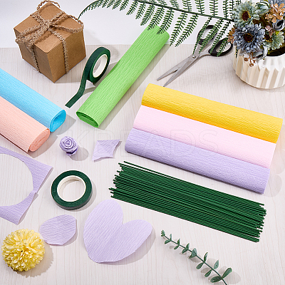 6 Rolls 6 Colors Handmade Crepe Paper DIY-CP0012-89H-1