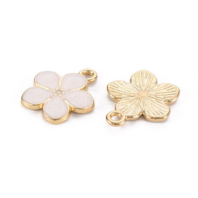 Light Gold Plated Alloy Enamel Pendants ENAM-R136-17F-1