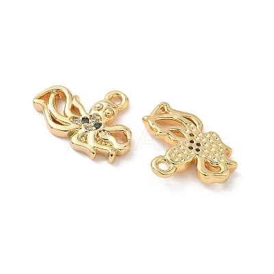 Brass Micro Pave Cubic Zirconia Charms KK-C099-01F-G-1