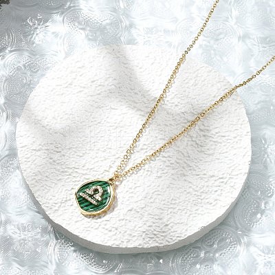 304 Stainless Steel Micro Pave Cubic Zirconia constellation Pendant Necklaces NJEW-R021-01G-07-1