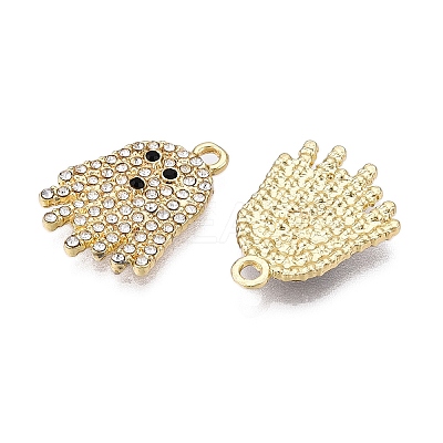 Rack Plating Alloy Rhinestone Pendants PALLOY-T091-04KCG-RS-1