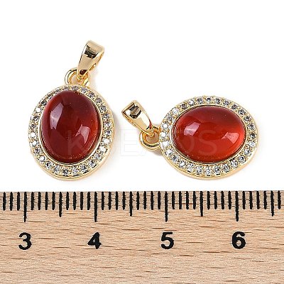Natural Carnelian(Dyed & Heated) Oval Pendants KK-P283-41G-1