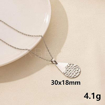 Stylish Stainless Steel Geometric Teardrop Pendant Necklace for Women PD6789-9-1