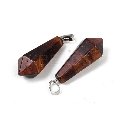 Dyed & Heated Natural Red Tiger Eye Pointed Pendants X-G-I314-02P-11-1