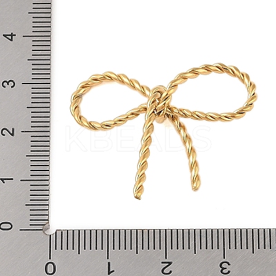 Ion Plating(IP) 304 Stainless Steel Twisted Bowknot Links Connector Charms STAS-S125-01G-1