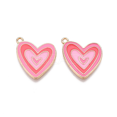 Rack Plating Alloy Enamel Pendants X-ENAM-N056-432A-1
