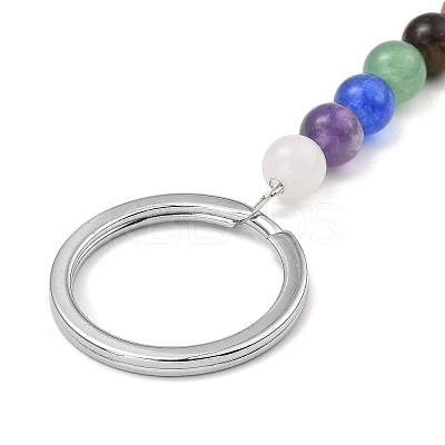 Natural Quartz Crystal Heart Keychain G-Z033-11P-02-1