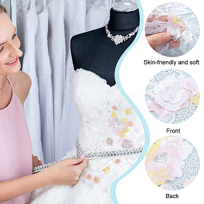3D Flower Organgza Polyester Embroidery Ornament Accessories DIY-WH0297-20A-1