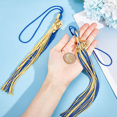 2Pcs 2 Colors Polyester 2023 Tassel Pendant Decorations HJEW-GF0001-33-1