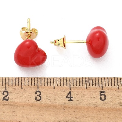 Brass Stud Earrings EJEW-F359-06G-1