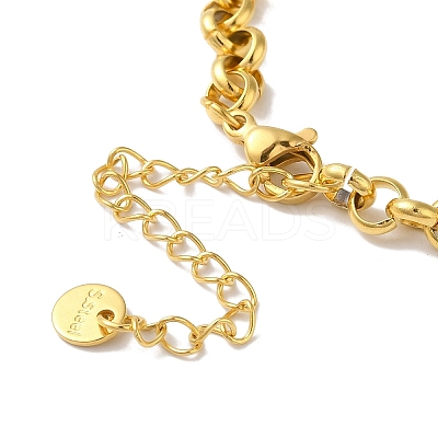 304 Stainless Steel Enamel Rolo Chain Bracelets BJEW-I315-12G-02-1