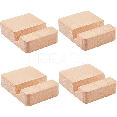 Beech Wood Mobile Phone Holders AJEW-NB0003-89A-1