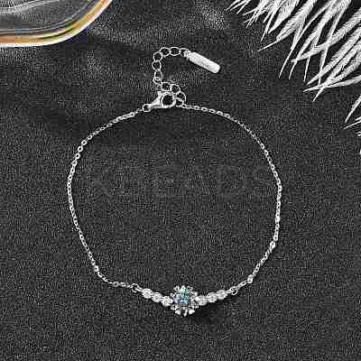 925 Sterling Silver Link Bracelets BJEW-D346-03B-P-1