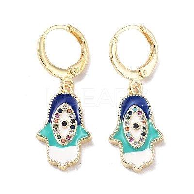 Real 18K Gold Plated Brass Dangle Leverback Earrings EJEW-L269-014G-01-1