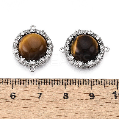 Natural Tiger Eye Connector Charms KK-N258-12P-1