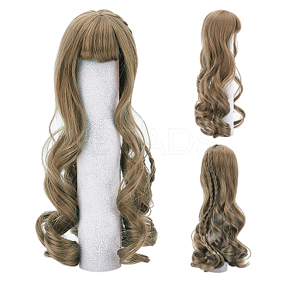 PP Plastic Long Wavy Curly Hairstyle Doll Wig Hair DIY-WH0304-260-1