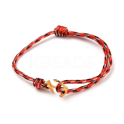Anchor Alloy Charm Bracelets BJEW-JB05516-M-1