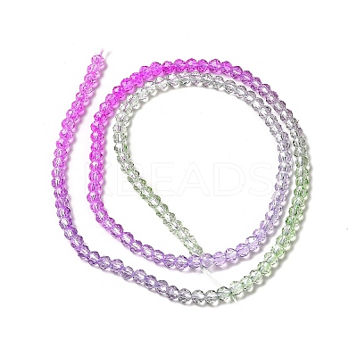 Transparent Gradient Color Glass Beads Strands X1-GLAA-H021-01B-21-1