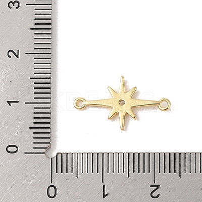 Rack Plating Brass Pave Clear Cubic Zirconia Connector Charms KK-Z047-09G-RS-1
