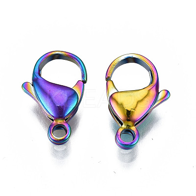 Ion Plating(IP) 304 Stainless Steel Lobster Claw Clasps STAS-S119-004C-1