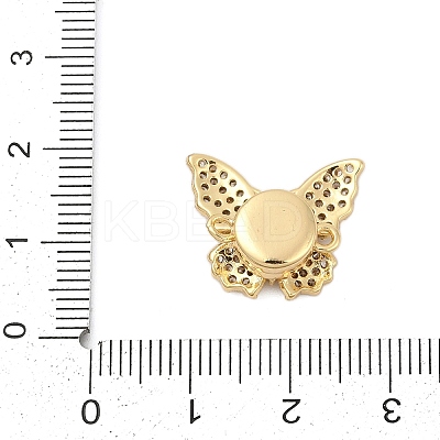 Brass Micro Pave Clear Cubic Zirconia Magnetic Clasps KK-C066-13G-1