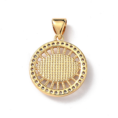 Lampwork Evil Eye Pendants with Clear Cubic Zirconia ZIRC-L102-11G-04-1
