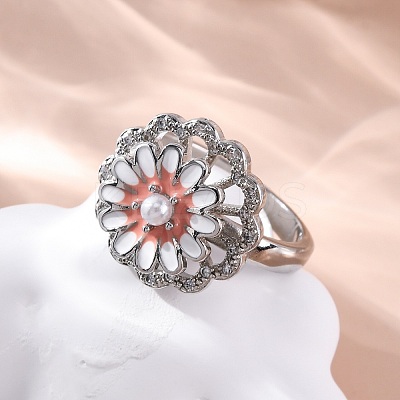 Dasiy Rotatable Open Cuff Rings for Women LS-RJEW-C118-06P-1