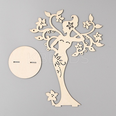 Wood Earring Display Tree Stands EDIS-WH0031-22A-1