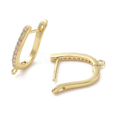 Rack Plating Brass Micro Pave Cubic Zirconia Hoop Findings EJEW-A031-07G-1