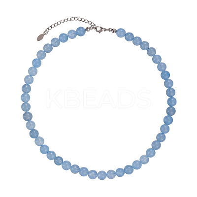 Round Synthetic Stone Beaded Necklaces for Women UZ5669-4-1