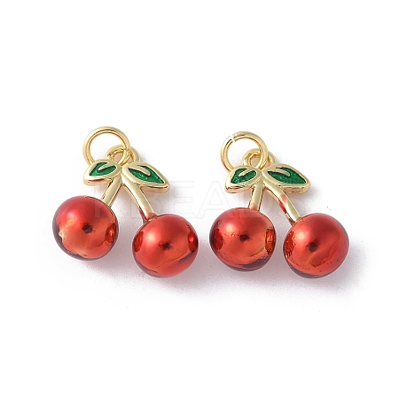 Brass Enamel Charms KK-D336-06G-04-1