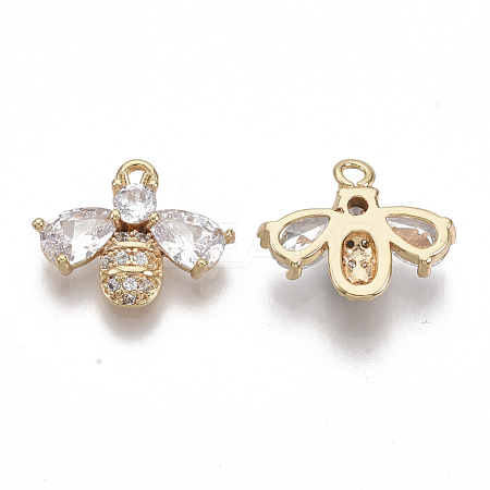 Brass Micro Pave Cubic Zirconia Charms KK-S354-144-NF-1