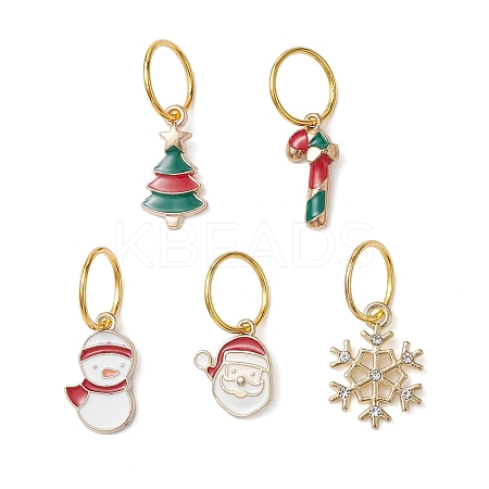 Christmas Theme Iron Dreadlocks Beads OHAR-JH00042-1