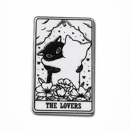 Tarot Theme Printed Acrylic Pendants MACR-G061-04G-1