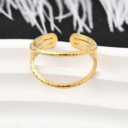 304 Stainless Steel Adjustable Open Cuff Rings for Women RJEW-U062-01A-G-1