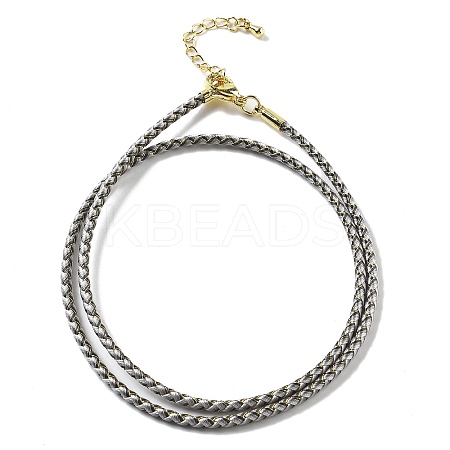 Polyester Cord Braided Necklace Makings MAK-L043-03G-23-1