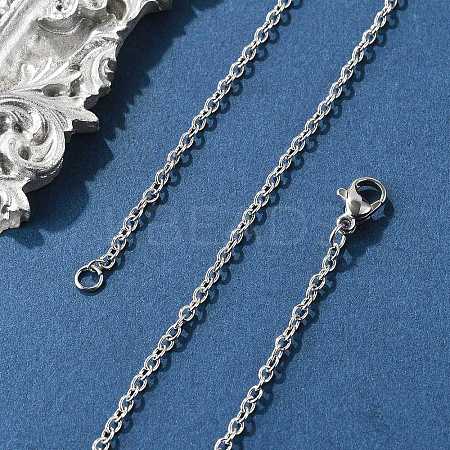 Non-Tarnish 304 Stainless Steel Cable Chain for Necklace STAS-E052-61P-50cm-1