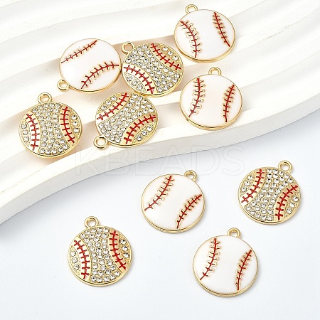 10Pcs 2 Styles Alloy Enamel and Rhinestone Pendants FIND-YW0009-93B-1