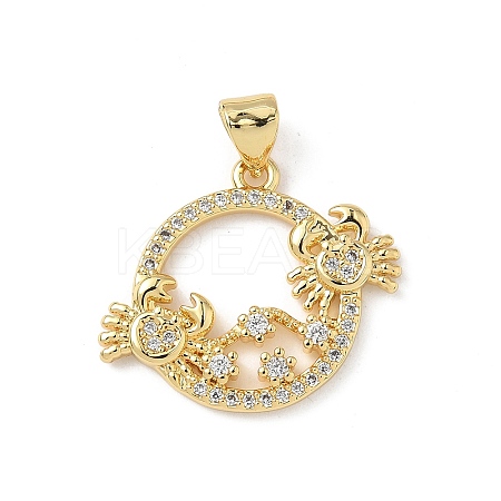 Brass Micro Pave Cubic Zirconia Pendants KK-S337-08G-E-1