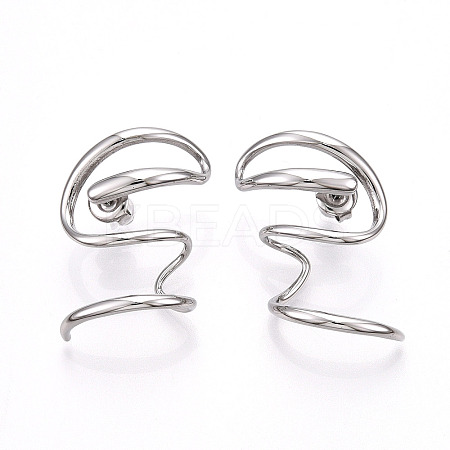 Non-Tarnish 304 Stainless Steel Snake Wrap Stud Earrings EJEW-B023-02P-1