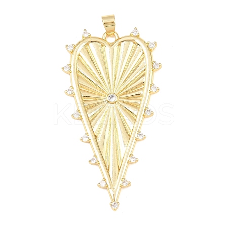 Brass Micro Pave Cubic Zirconia Big Pendants KK-C162-063G-01-1