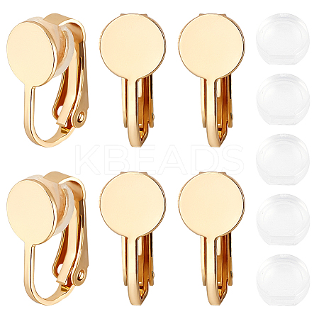 24Pcs Brass Clip-on Earring Findings KK-BBC0014-82-1