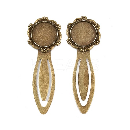 Iron Bookmark Cabochon Setting PALLOY-S033-09AB-NR-1